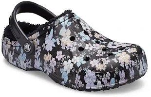 Shop Crocs Baya 羊羔絨襯裡洞洞鞋 輕便抗磨保暖運動拖鞋 黑色