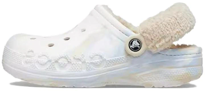 women-crocs-baya-lined-fuzz-strap-marbled-clog-white-multi-209241