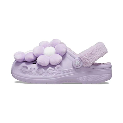 (W) Crocs Baya Lined Fuzz Strap Singles Day 'Purple White'
