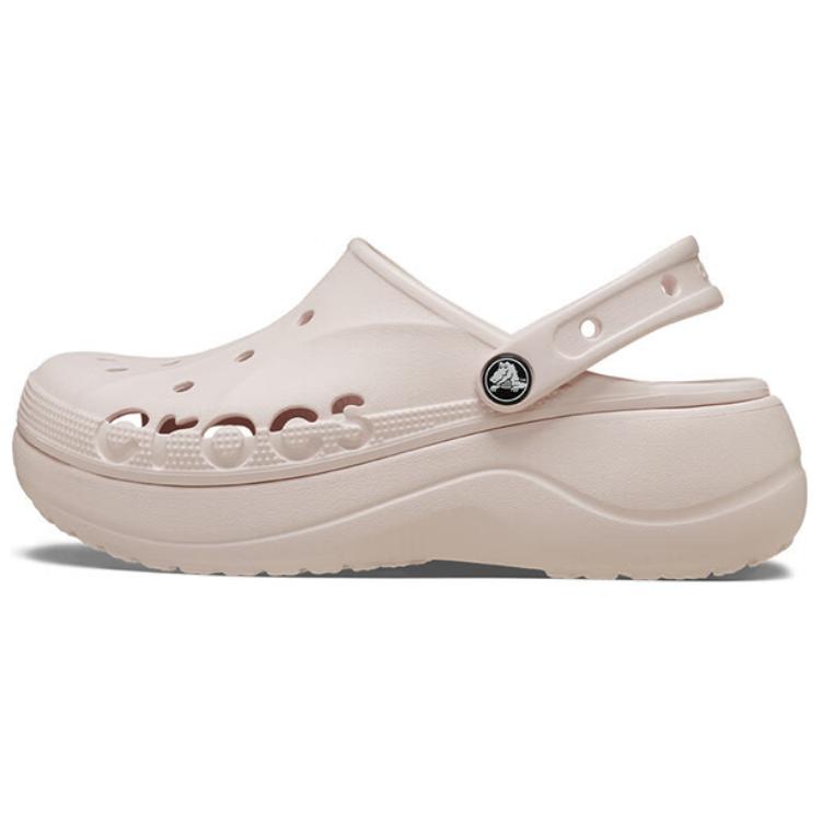 (Women) Crocs Baya Platform Clog Nude Pink Stylish Comfort EVA Clogs. 208186-6PI