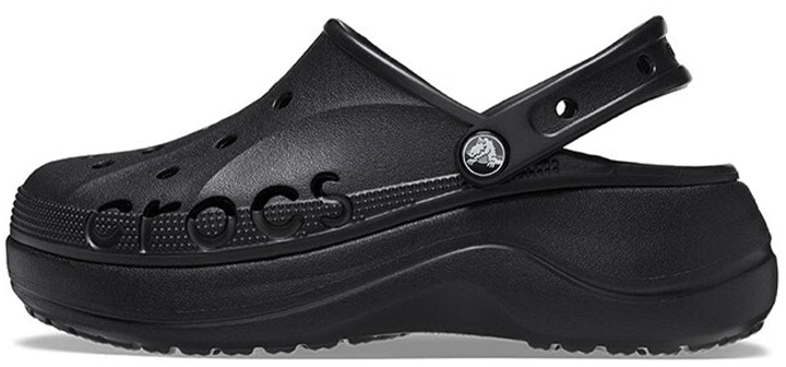 (Women) Crocs Baya Platform Clogs #39 Black #39 208186‑001 208186 001