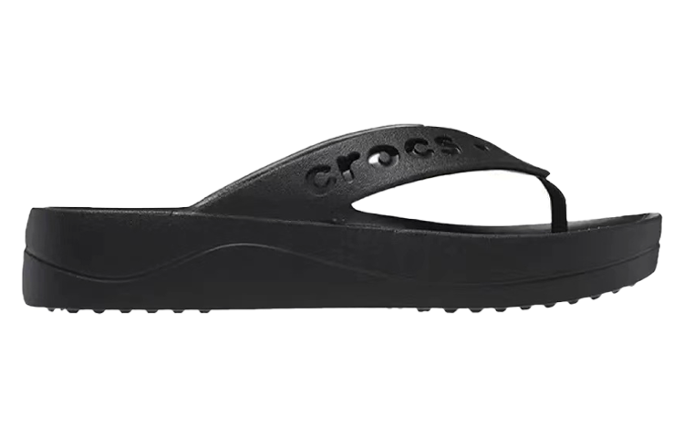 (Women) Crocs Baya Platform Cut Out Detail Flip Flops 'Black' 208395-001