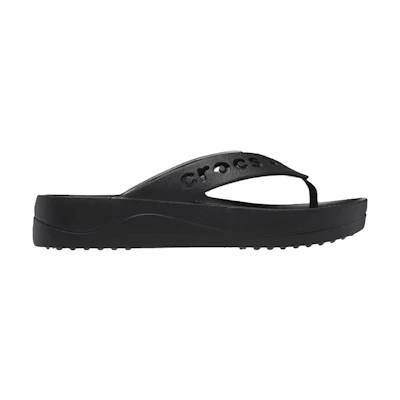 (W) Crocs Baya Platform Cut Out Detail Flip Flops 'Black'