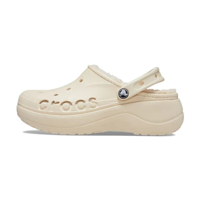 (W) Crocs Baya Platform Lined Clog 'Beige'