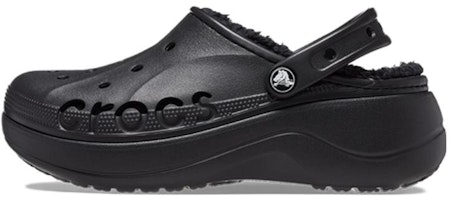 (Women) Crocs Baya Platform Lined Clog Sandals 'Black' 208708-001 (Women) Crocs Baya Platform Lined Clog Sandals 'Black' 208708-001