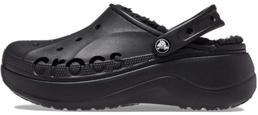 (Women) Crocs Baya Platform Lined Clog Sandals 'Black' 208708-001 Buy (Women) Crocs Baya Platform Lined Clog Sandals 'Black' 208708-001
