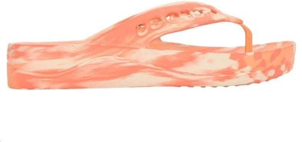 Order Crocs卡樂齊 Baya Platform 大理石紋 舒適 人字拖 鞋 女款 橙色