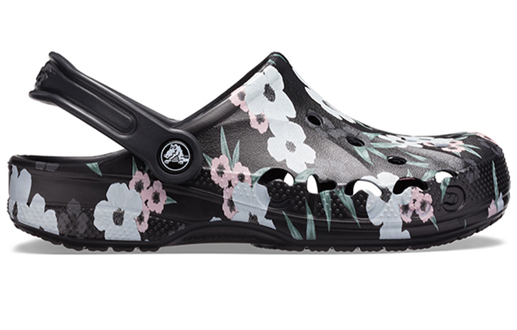 Order Crocs Baya 印花花卉平底沙灘運動涼鞋 黑