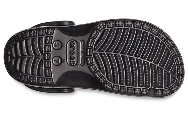 Sizing Crocs Baya 印花花卉平底沙灘運動涼鞋 黑