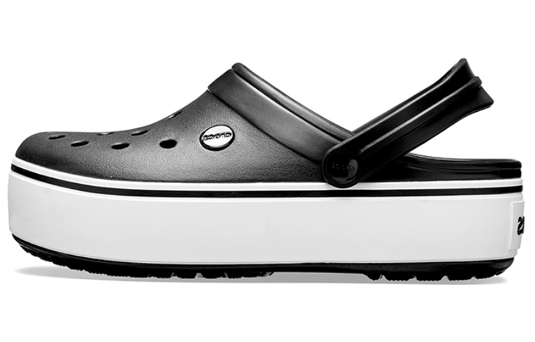 (Women) Crocs Beach Sandals Black White 205434-066
