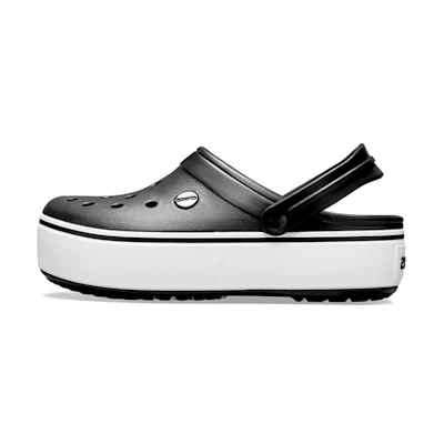 (W) Crocs Beach Sandals Black White