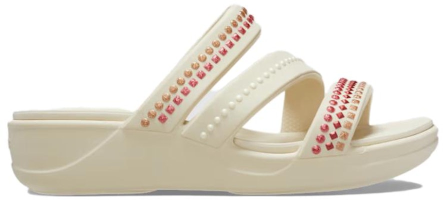 (W) Crocs Boca Gems Srappy Wedge Sandal 'Putih Merah' 209293 Order (W) Crocs Boca Gems Srappy Wedge Sandal 'Putih Merah' 209293