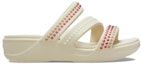 Order (Women) Crocs Boca Gems Srappy Wedge Sandals 'White Red' 209293