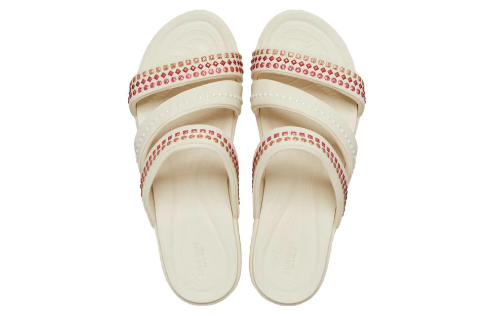 Shop (W) Crocs Boca 宝石带扣坡跟凉鞋 '白红' 209293