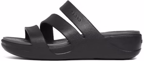 (Women) Crocs Boca Strappy Wedge Sandals 'Black' 207434-001 (Women) Crocs Boca Strappy Wedge Sandals 'Black' 207434-001