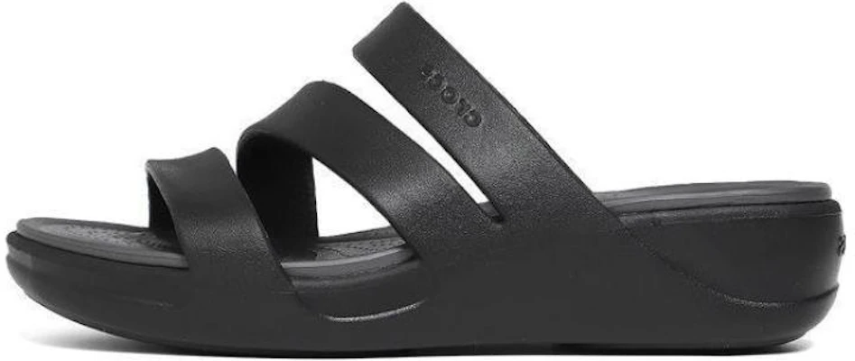 Crocs卡駱馳 Boca Strappy Wedge 防滑耐磨 一字拖鞋 女款 黑 Buy Crocs卡駱馳 Boca Strappy Wedge 防滑耐磨 一字拖鞋 女款 黑