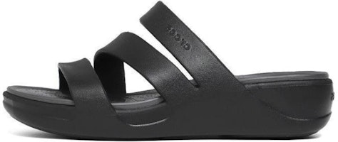 (Women) Crocs Boca Strappy Wedge Sandals 'Black' 207434-001 (Women) Crocs Boca Strappy Wedge Sandals 'Black' 207434-001