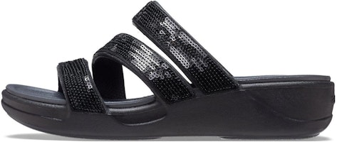 (Women) Crocs Boca Strappy Wedge Sandals 'Black' 207645-001 (Women) Crocs Boca Strappy Wedge Sandals 'Black' 207645-001