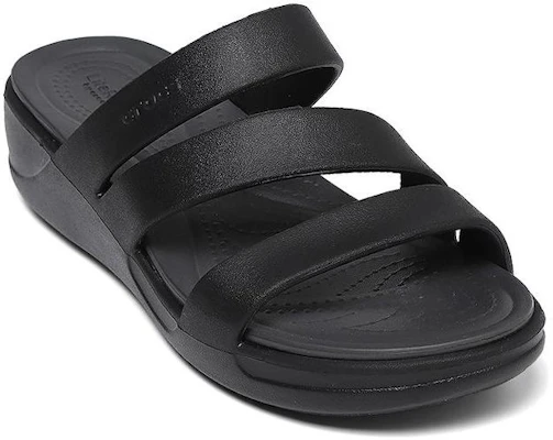 Crocs卡駱馳 Boca Strappy Wedge 防滑耐磨 一字拖鞋 女款 黑 Order Crocs卡駱馳 Boca Strappy Wedge 防滑耐磨 一字拖鞋 女款 黑