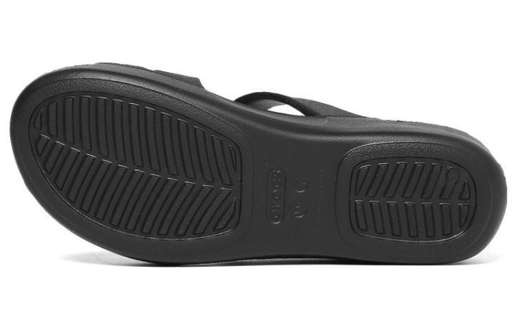 Purchase Crocs卡駱馳 Boca Strappy Wedge 防滑耐磨 一字拖鞋 女款 黑