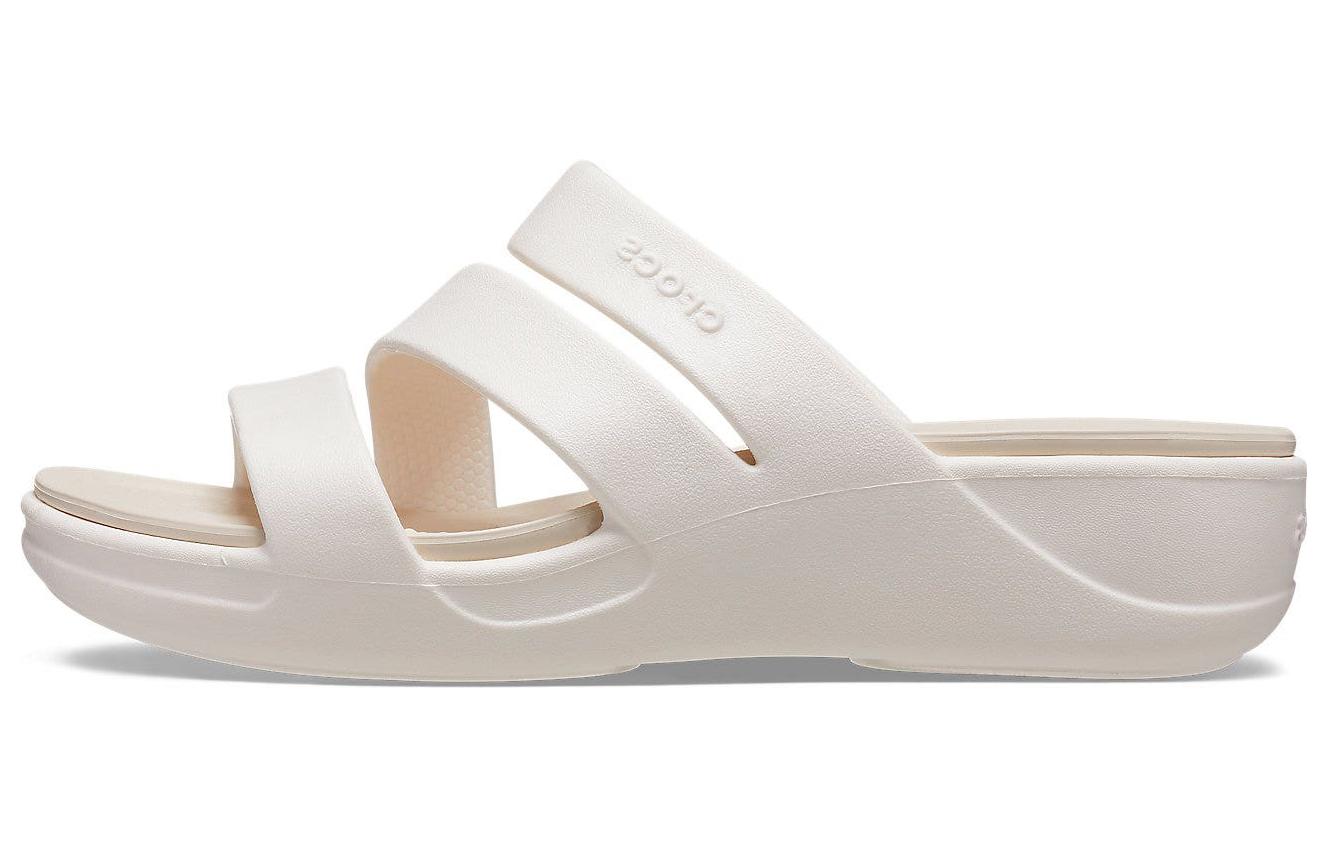 (Women) Crocs Boca Strappy Wedge Sandals 'White' 207434-159