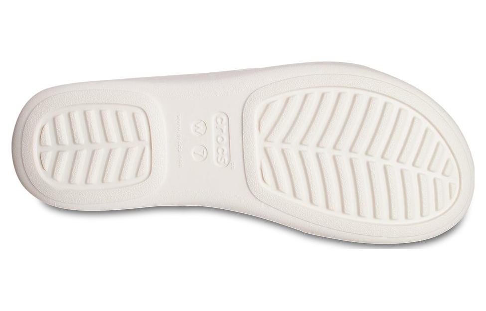 Shop Crocs卡駱馳 百搭 一字拖鞋 女款 白色