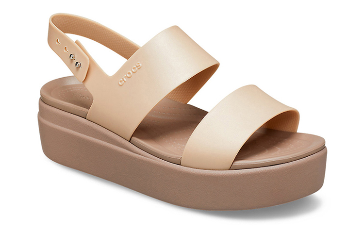 Order Crocs卡駱馳 布魯克林 厚底休閒涼鞋 女款 香檳金