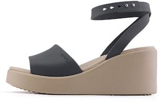 (Women) Crocs Brooklyn Ankle Strap Wedge Sandals 'Black Beige' 209406-07H (Women) Crocs Brooklyn Ankle Strap Wedge Sandals 'Black Beige' 209406-07H