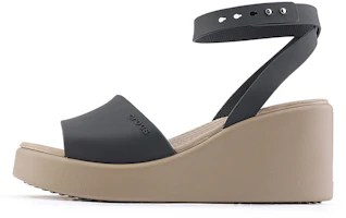 (Women) Crocs Brooklyn Ankle Strap Wedge Sandals 'Black Beige' 209406-07H (Women) Crocs Brooklyn Ankle Strap Wedge Sandals 'Black Beige' 209406-07H