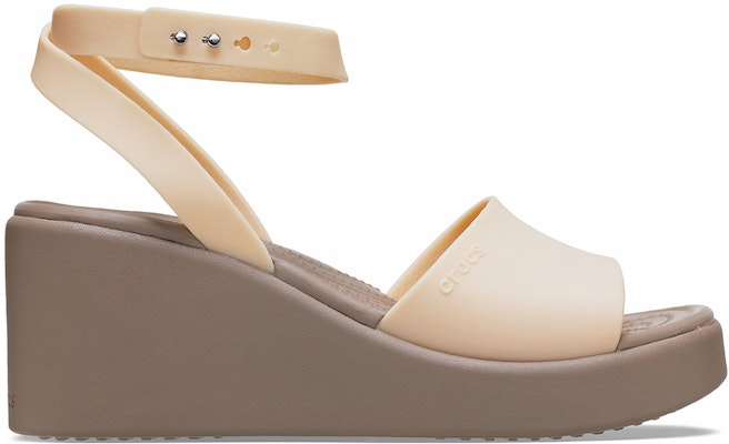 (Women) Crocs Brooklyn Ankle Strap Wedge Sandals 'Cream White Brown' 209406-2DS Order (Women) Crocs Brooklyn Ankle Strap Wedge Sandals 'Cream White Brown' 209406-2DS