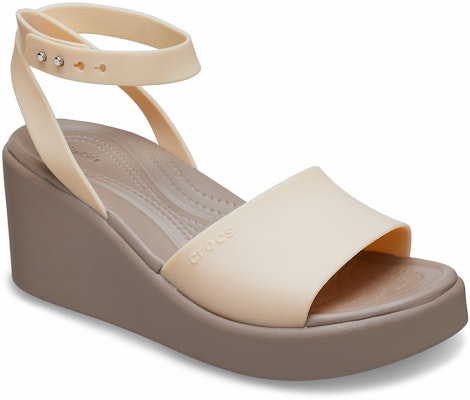 (Women) Crocs Brooklyn Ankle Strap Wedge Sandals 'Cream White Brown' 209406-2DS Lookbook (Women) Crocs Brooklyn Ankle Strap Wedge Sandals 'Cream White Brown' 209406-2DS