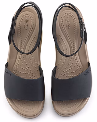 (Women) Crocs Brooklyn Ankle Strap Wedge Sandals 'Black Beige' 209406-07H Shop (Women) Crocs Brooklyn Ankle Strap Wedge Sandals 'Black Beige' 209406-07H