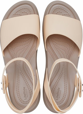 (Women) Crocs Brooklyn Ankle Strap Wedge Sandals 'Cream White Brown' 209406-2DS Shop (Women) Crocs Brooklyn Ankle Strap Wedge Sandals 'Cream White Brown' 209406-2DS