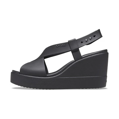 (W) Crocs Brooklyn Cozy Non-Slip Sports Black Sandals