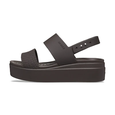 (W) Crocs Brooklyn Croco Low Espresso Sandal 'Brown'