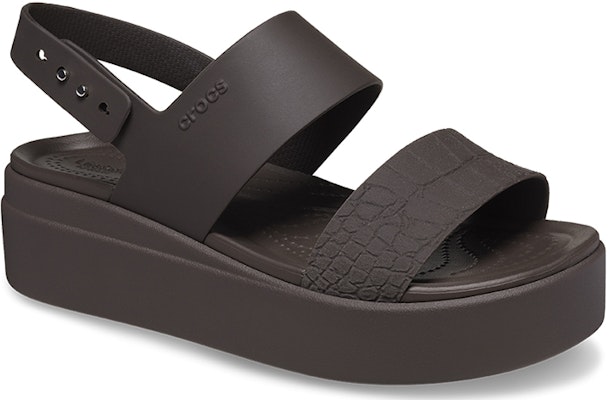 (W) Crocs Brooklyn Croco Low Espresso Sandal 'Coklat' 208585-206 Lookbook (W) Crocs Brooklyn Croco Low Espresso Sandal 'Coklat' 208585-206