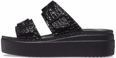 (Women) Crocs Brooklyn Croco Shine Buckle 'Black' 209361 (Women) Crocs Brooklyn Croco Shine Buckle 'Black' 209361
