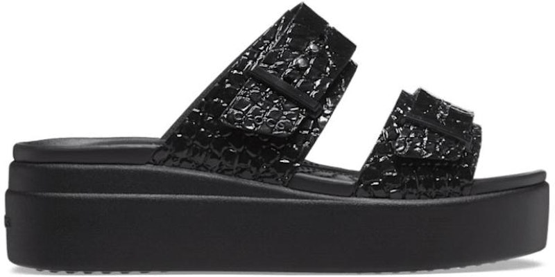 (Women) Crocs Brooklyn Croco Shine Buckle 'Black' 209361 Order (Women) Crocs Brooklyn Croco Shine Buckle 'Black' 209361