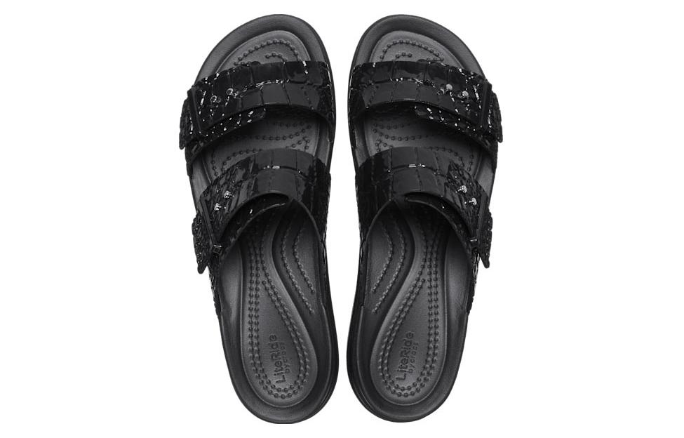 Shop (Women) Crocs Brooklyn Croco Shine Buckle 'Black' 209361