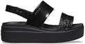Order (W) Crocs Brooklyn Croco Shine Low Wedge 'Hitam' 209360