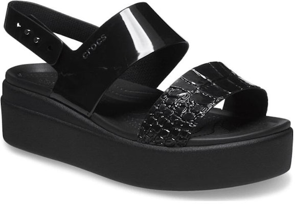 (Women) Crocs Brooklyn Croco Shine Low Wedge 'Black' 209360 Lookbook (Women) Crocs Brooklyn Croco Shine Low Wedge 'Black' 209360