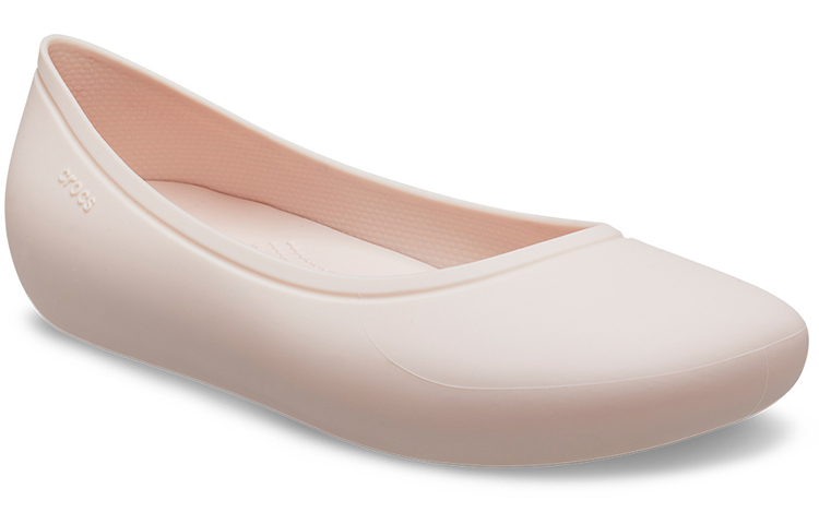 Shop Crocs卡駱馳 PU 休閒百搭 女士休閒單鞋 女款 石英粉
