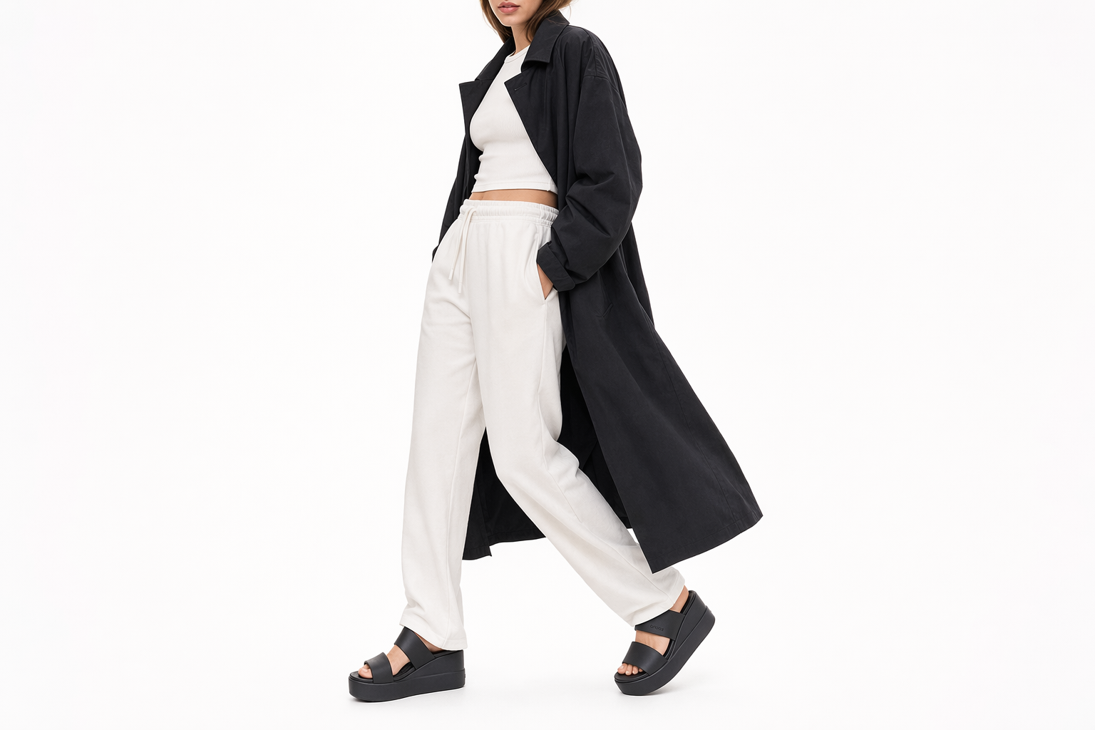 Order (W) Sandales Noires Légères Crocs Brooklyn 206219-060