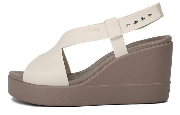 (Women) Crocs Brooklyn Lightweight Cement Gray Sandals 'Gray' 206222-16T