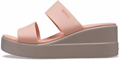 (Women) Crocs Brooklyn Lightweight Pale Pink Sandals 206219-6RL (Women) Crocs Brooklyn Lightweight Pale Pink Sandals 206219-6RL