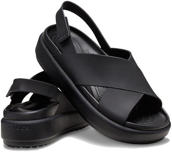 Crocs卡駱馳 簡約休閒 一字帶涼鞋 女款 黑色 Shop Crocs卡駱馳 簡約休閒 一字帶涼鞋 女款 黑色