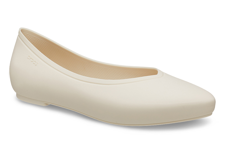 Lookbook Crocs卡駱馳 PU 布魯克林尖頭 休閒單鞋 女款 水泥灰