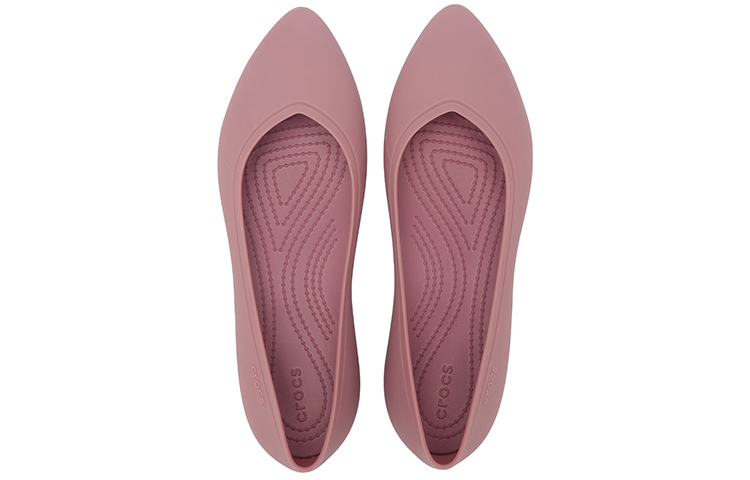 Shop Crocs卡駱馳 布魯克林尖頭平底 休閒單鞋 女款 黑醋色