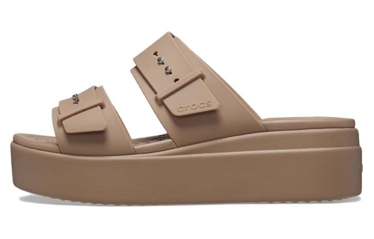 (Women) Crocs Brooklyn Sandal Low Wedge 'Latte' 207431-2Q9