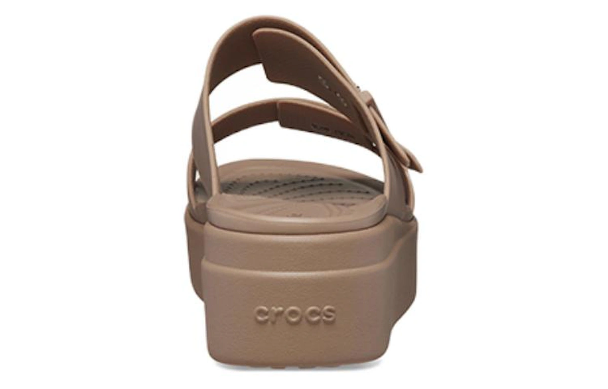 (Women) Crocs Brooklyn Sandal Low Wedge 'Latte'